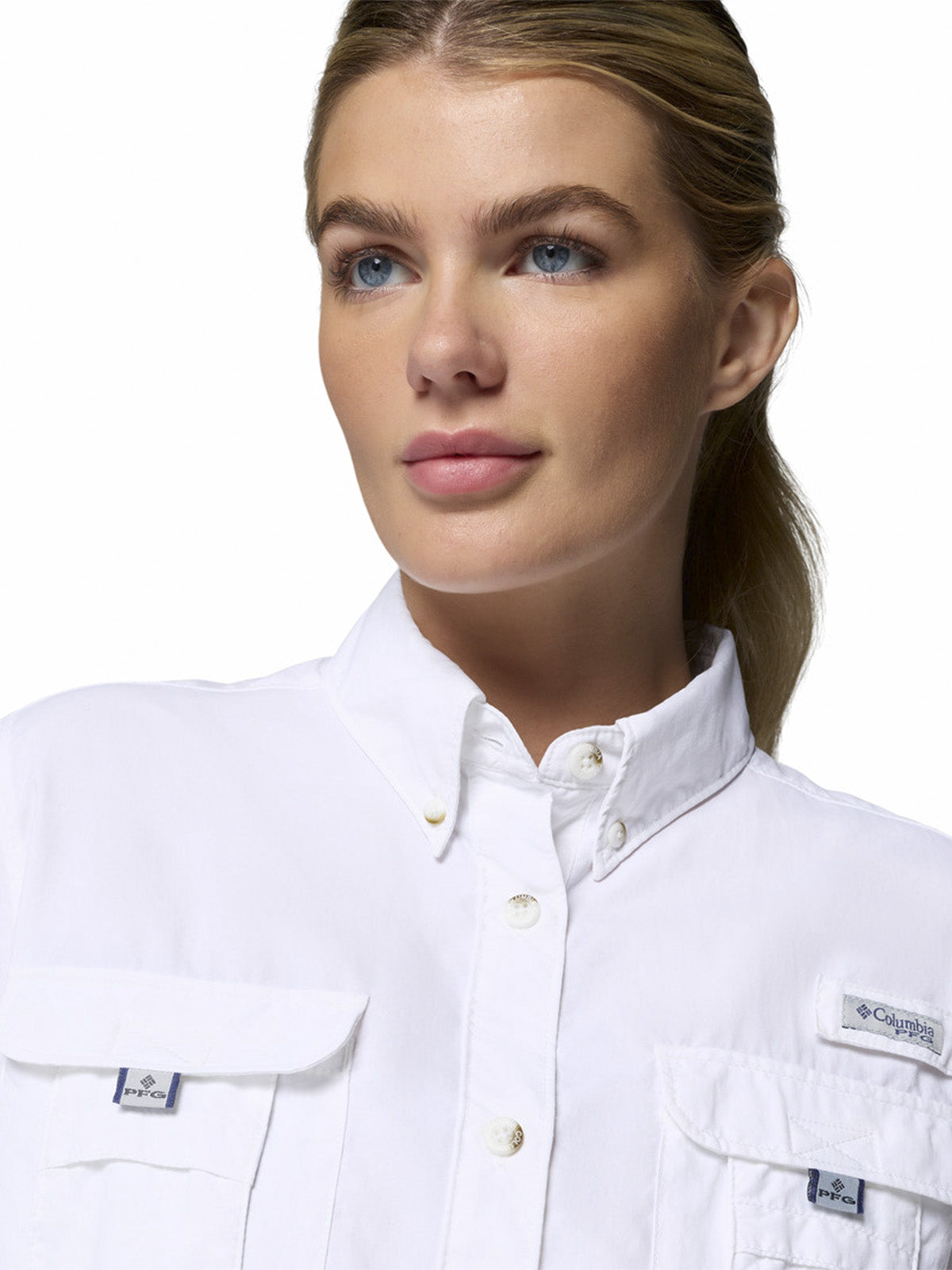 Camisa Manga Corta Mujer Bahama II Blanco Columbia