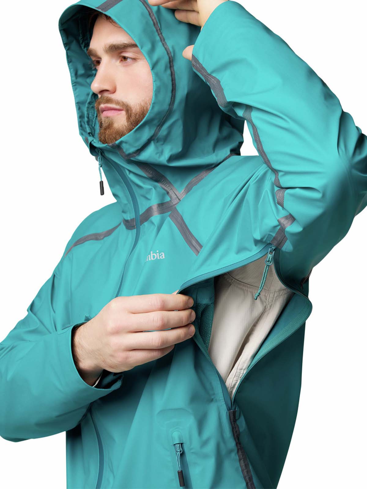 Cortaviento Hombre Reign No Shine Azul Columbia