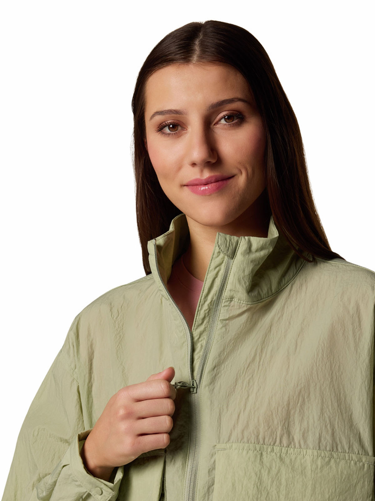 Cortaviento Mujer Paracutie Cropped Beige Columbia