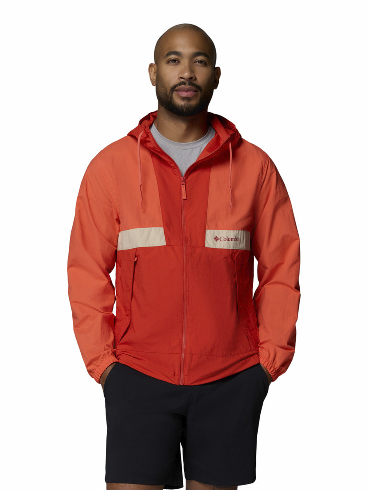 Cortaviento Hombre Spire Valley Hooded Naranjo Columbia