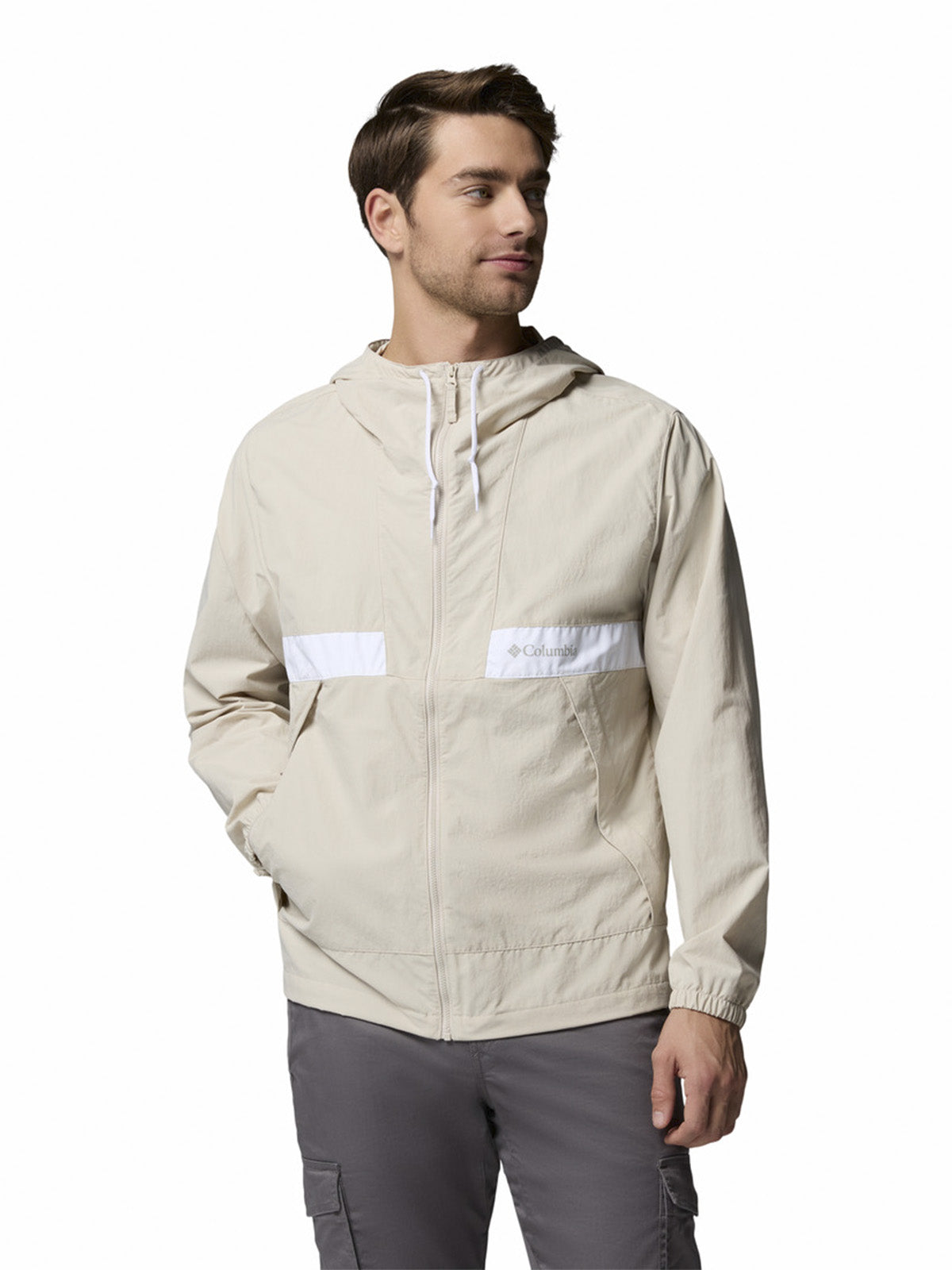 Cortaviento Hombre Spire Valley Hooded Gris Columbia