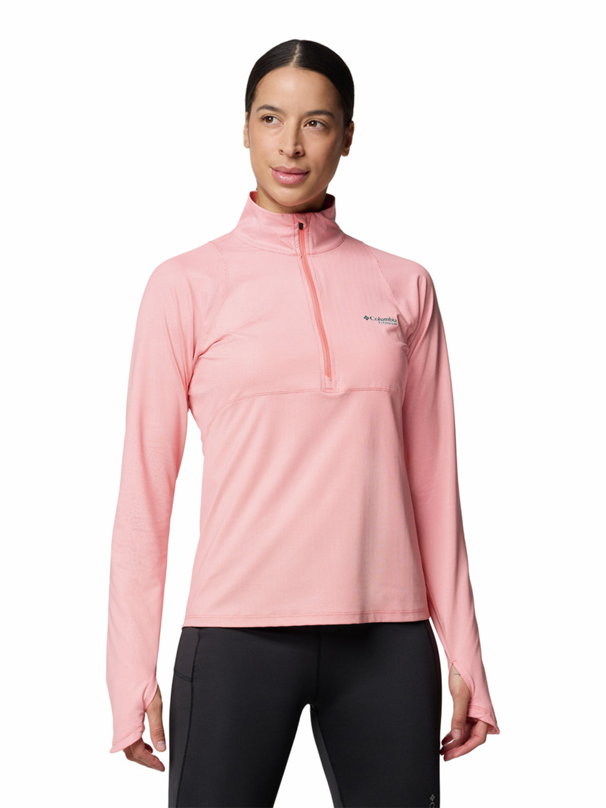 Polera Manga Larga Mujer Summit Valley Half Zip Rosado Columbia