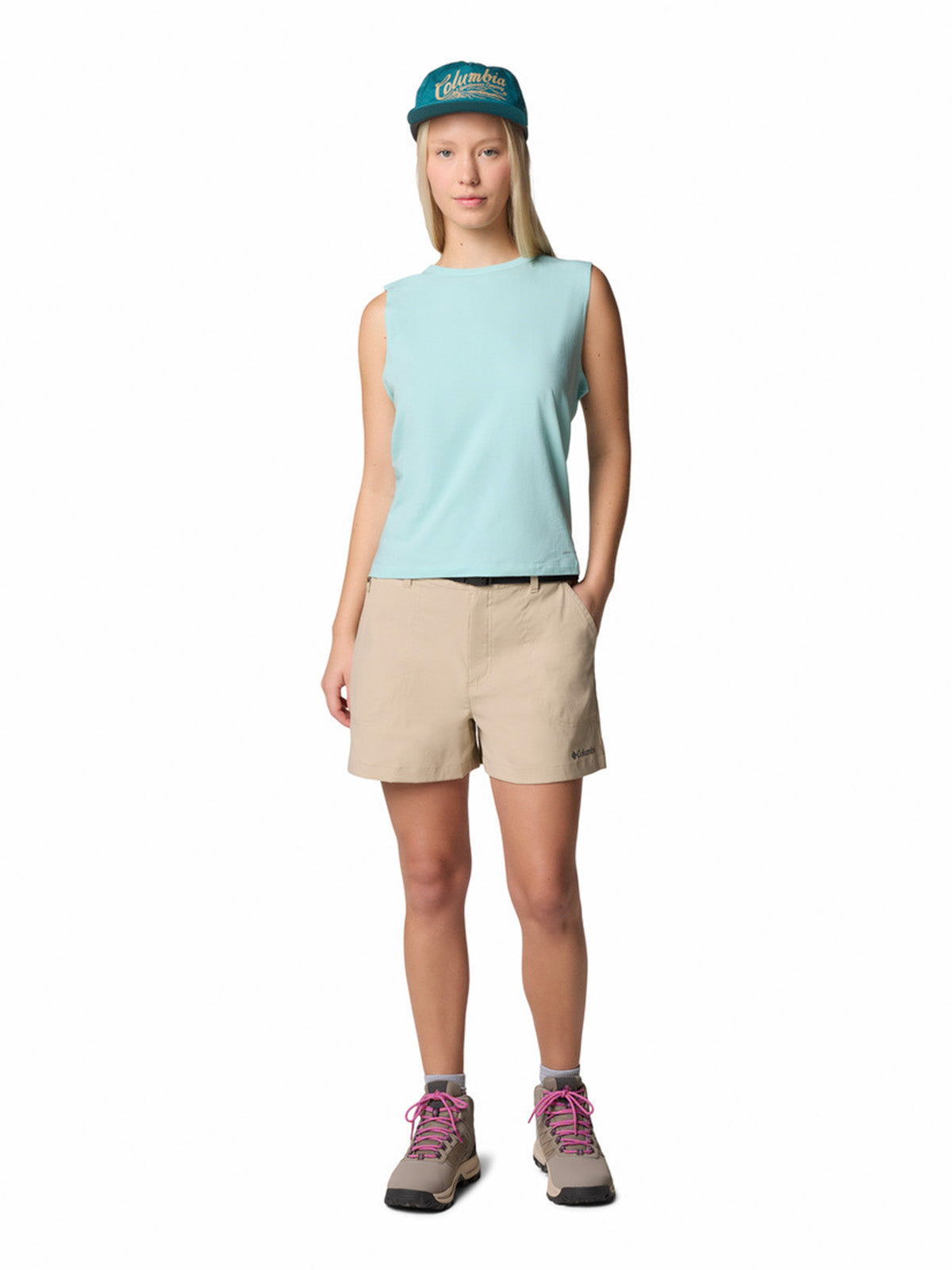 Short Mujer Brea Falls Nylon Beige Columbia