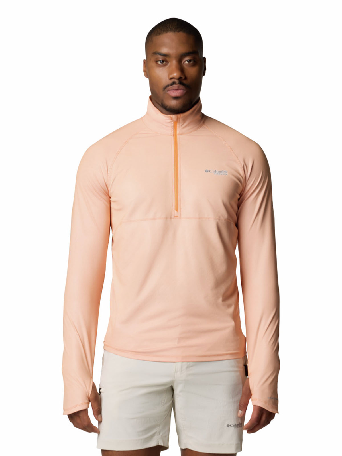Polera Manga Larga Hombre Summit Valley Half Zip Naranjo Columbia