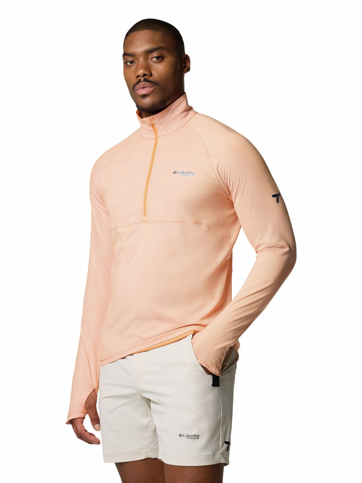 Polera Manga Larga Hombre Summit Valley Half Zip Naranjo Columbia