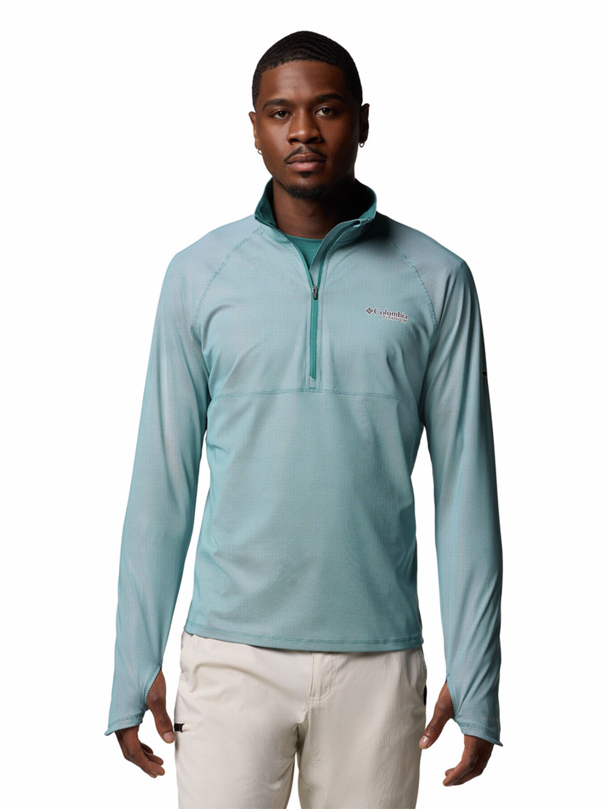 Polera Manga Larga Hombre Summit Valley Half Zip Azul Columbia