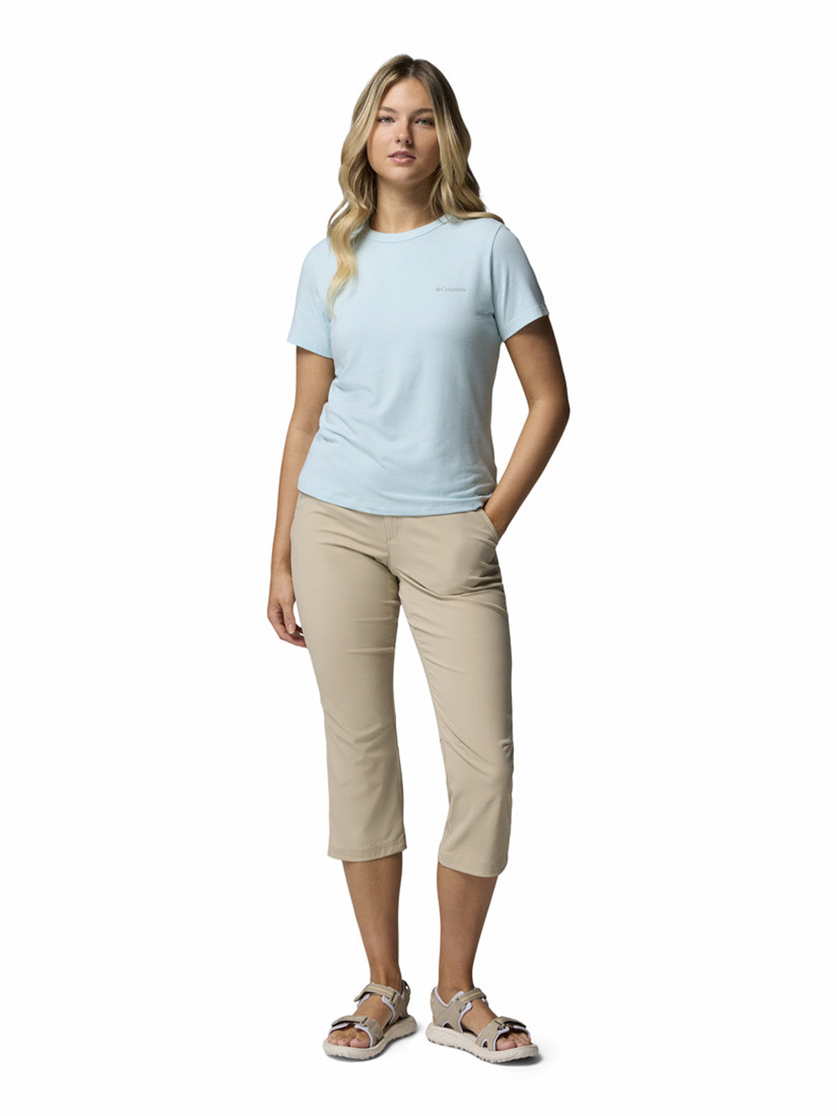 Polera Manga Corta Mujer Sun Trek Celeste Columbia