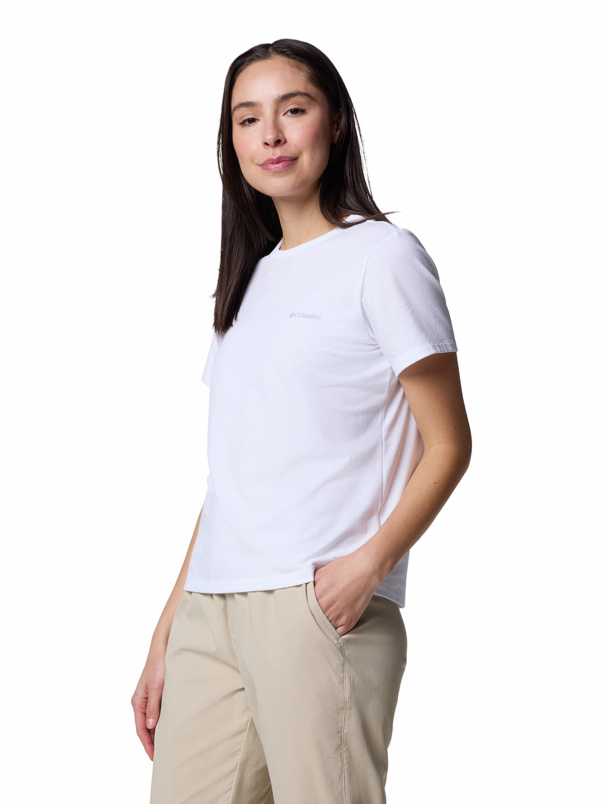 Polera Manga Corta Mujer Sun Trek II Blanco Columbia