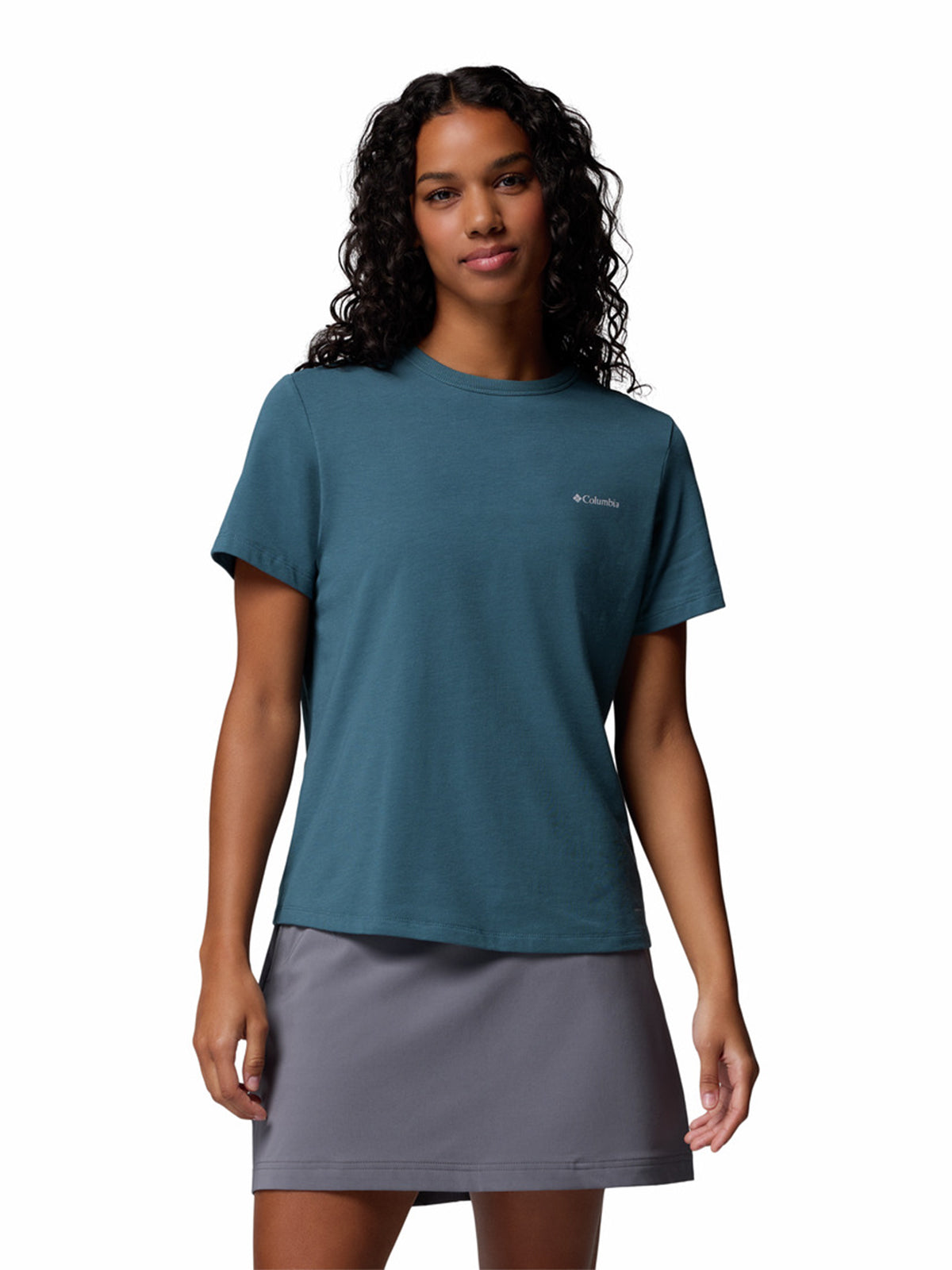 Polera Manga Corta Mujer Sun Trek II Azul Columbia