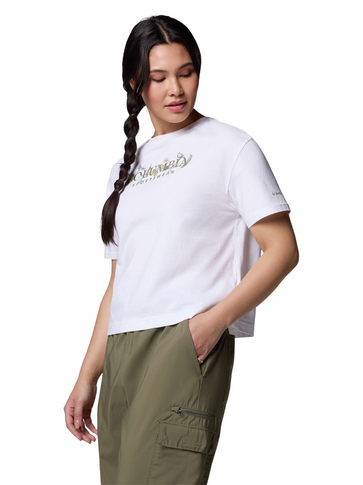 Polera Manga Corta Mujer Rolling Bend Graphic Blanco Columbia