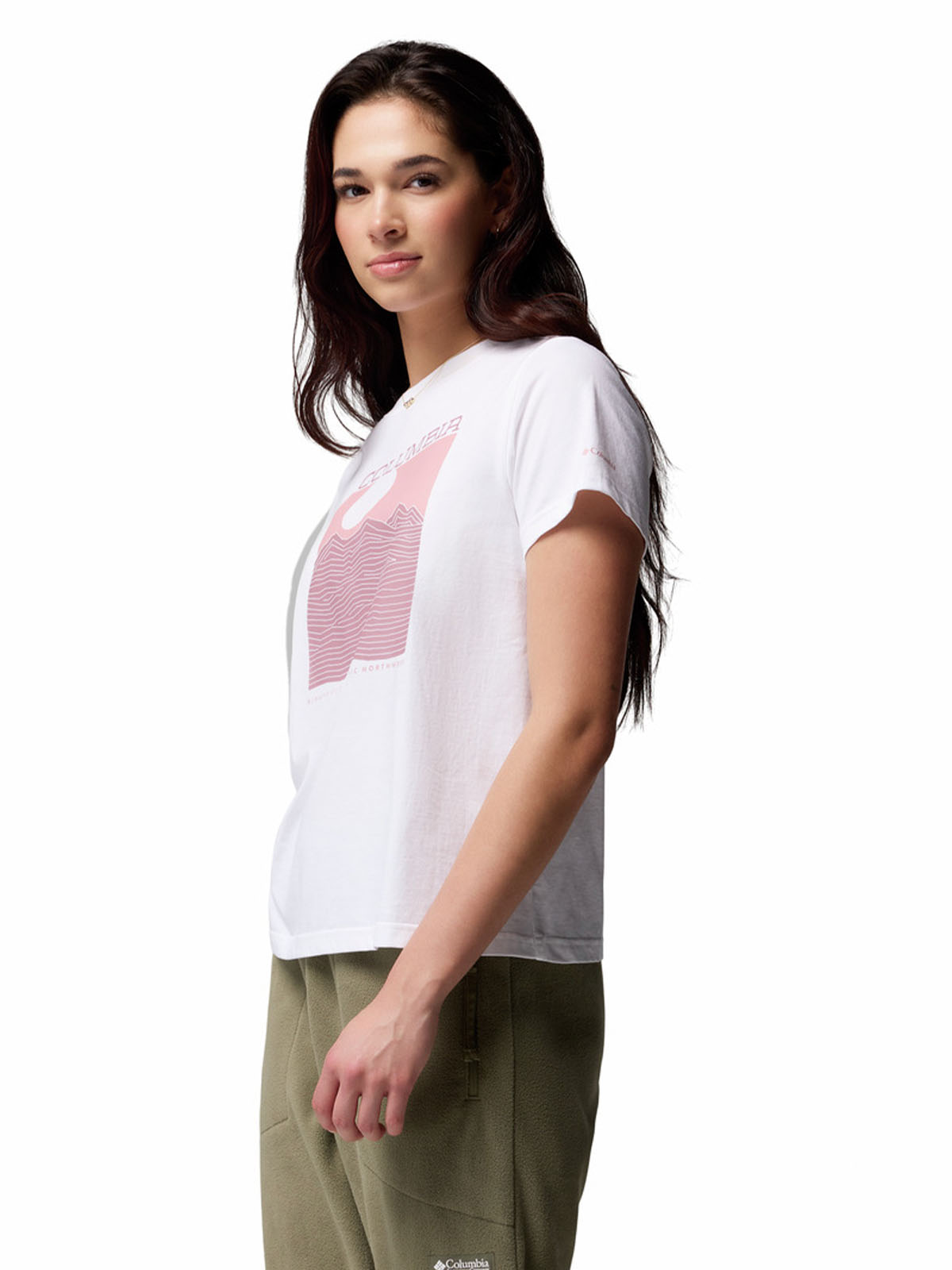 Polera Manga Larga Mujer Rolling Bend Graphic Blanco Columbia