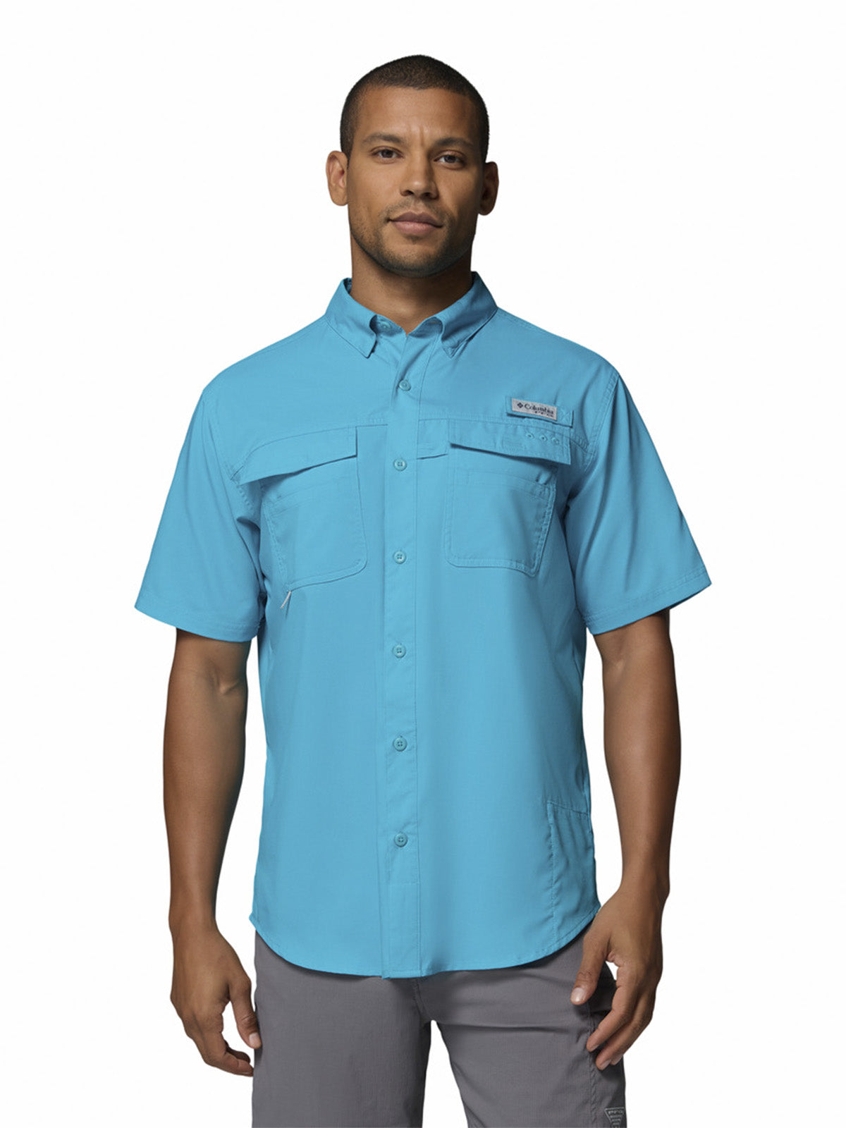 Camisa Manga Corta Hombre Blood And Guts V Azul Columbia