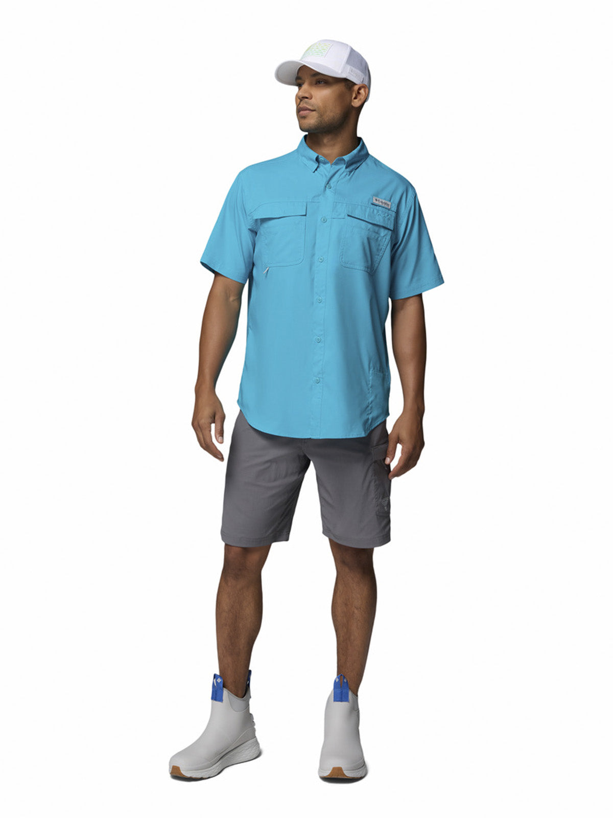 Camisa Manga Corta Hombre Blood And Guts V Azul Columbia