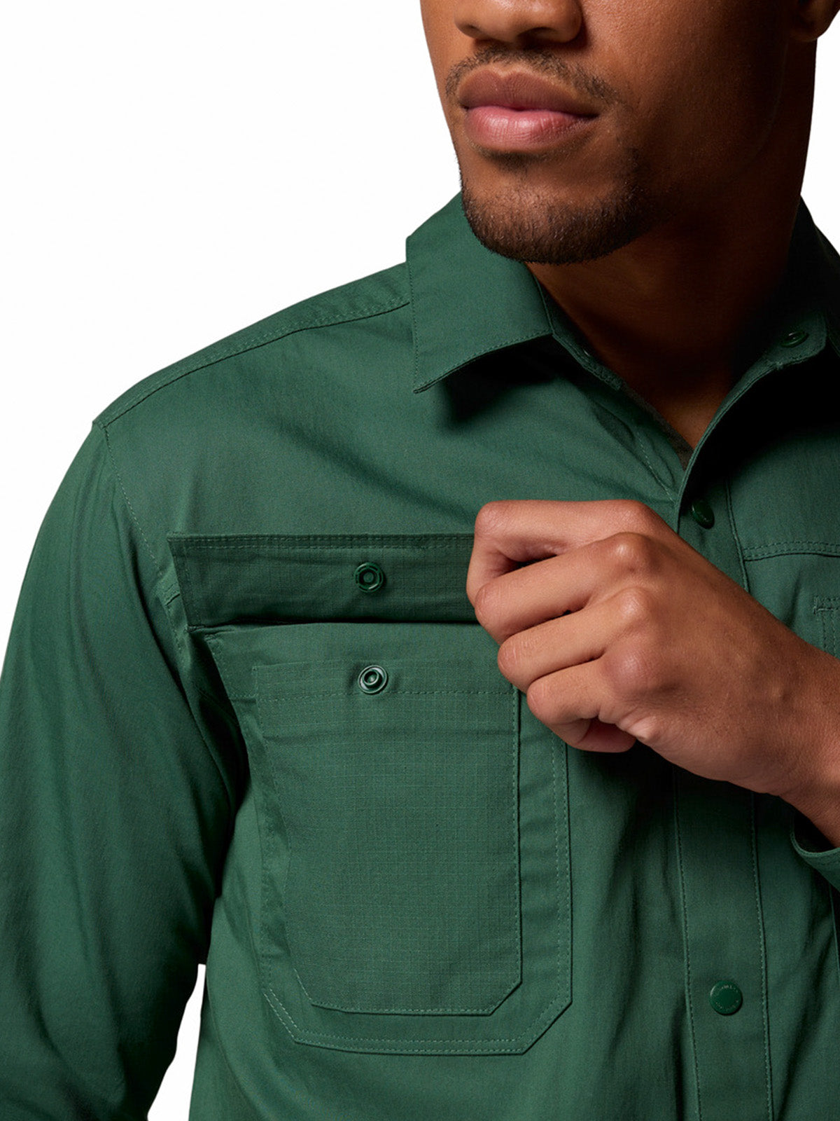 Camisa Manga Larga Hombre Landroamer Twill Ls Verde Columbia