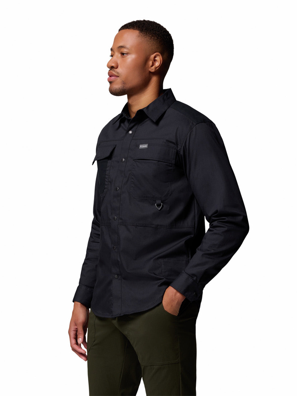 Camisa Manga Larga Hombre Landroamer Twill Negro Columbia
