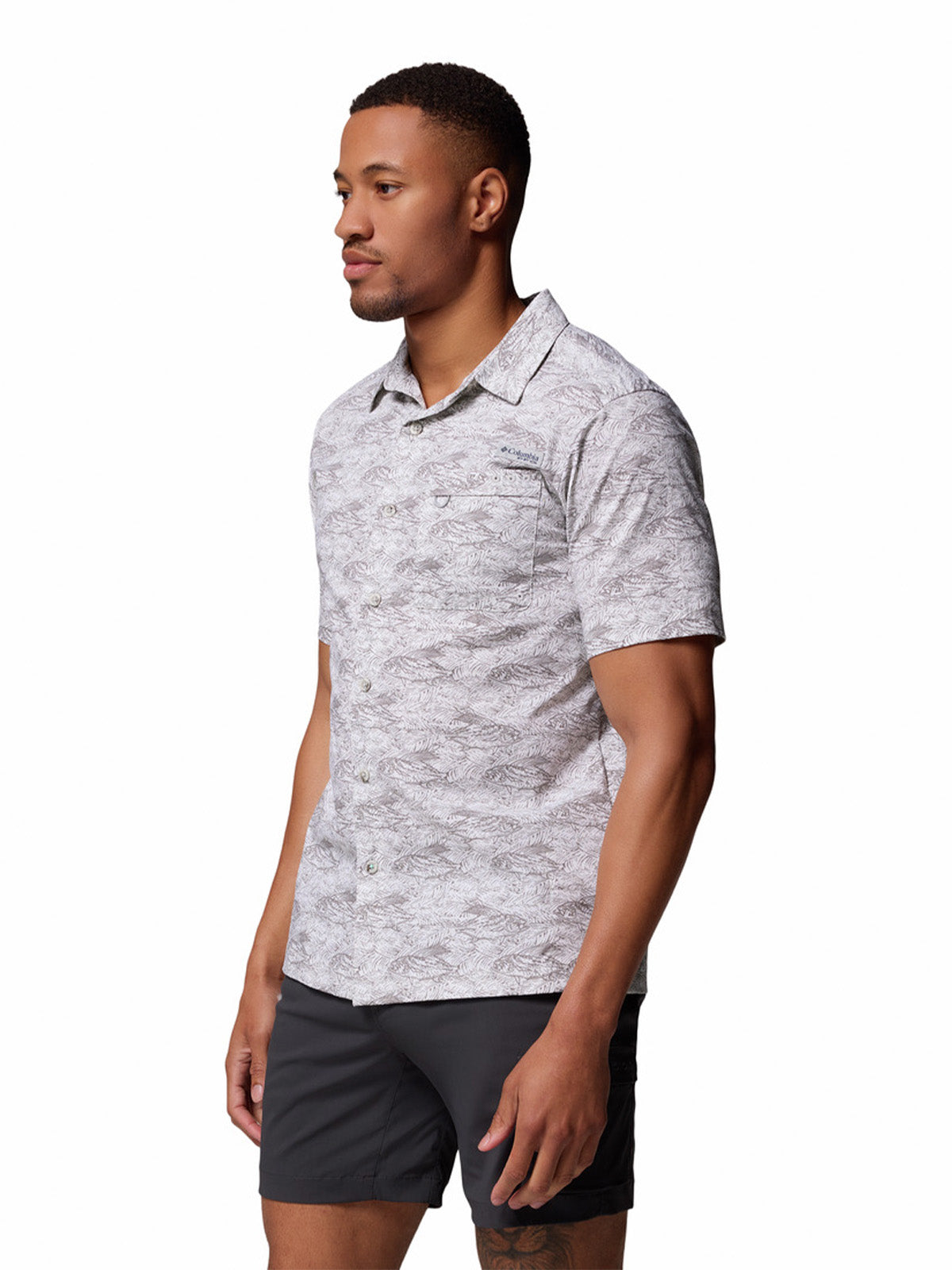 Camisa Manga Corta Hombre Wild Cast Camp Gris Columbia