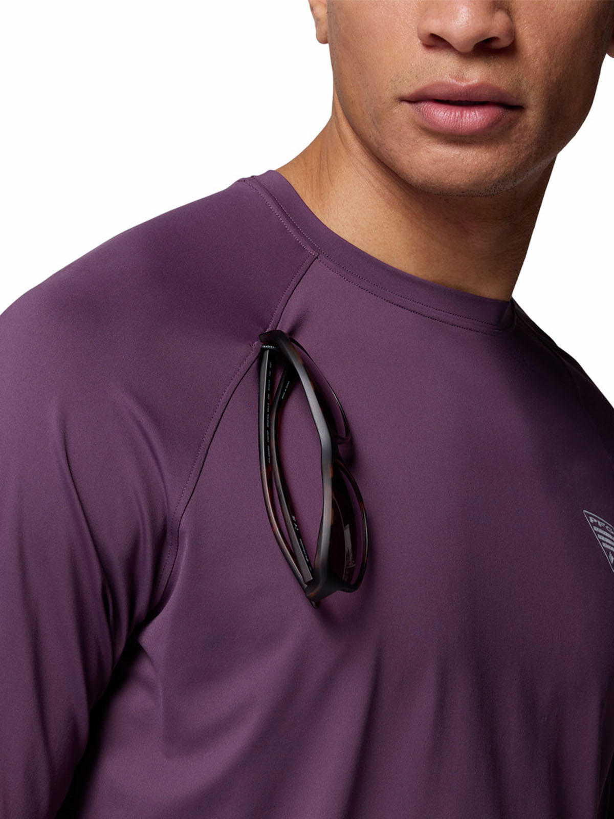 Polera Manga Larga Hombre Wild Cast Sun Morado Columbia