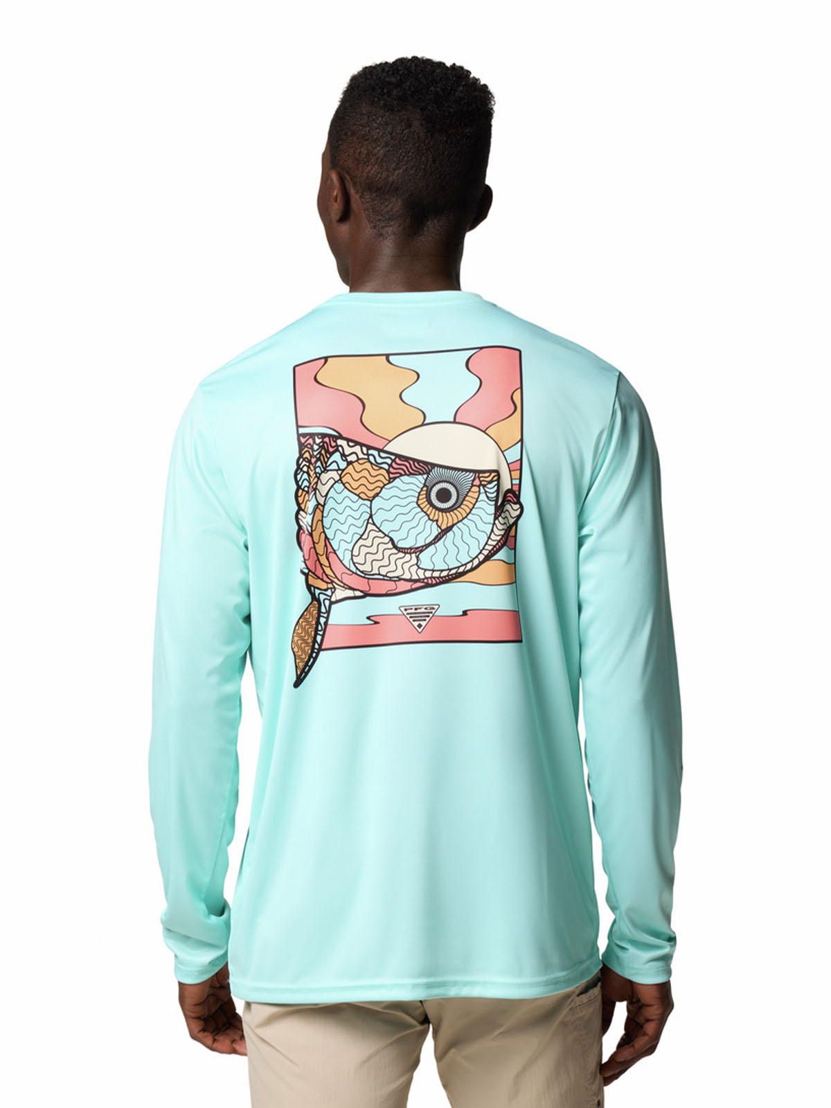 Polera Manga Larga Hombre Terminal Tackle Pfg Celeste Columbia