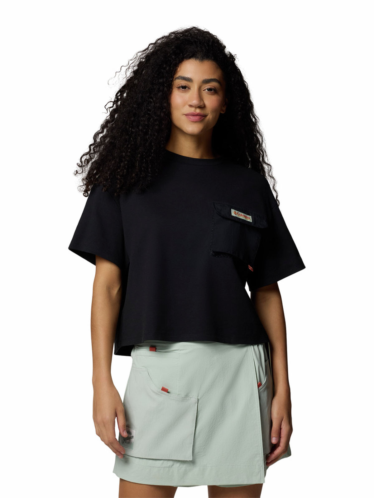 Polera Manga Corta Mujer Cove Beach Cropped Negro Columbia