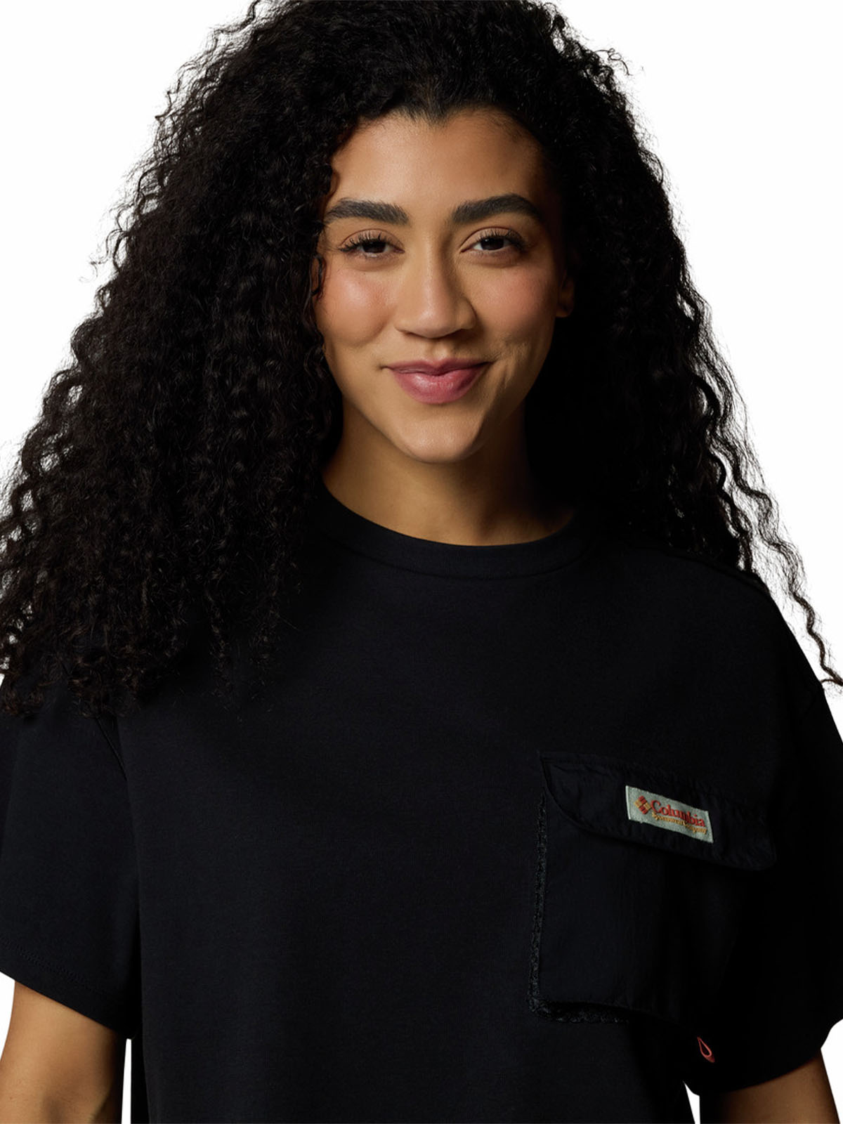 Polera Manga Corta Mujer Cove Beach Cropped Negro Columbia