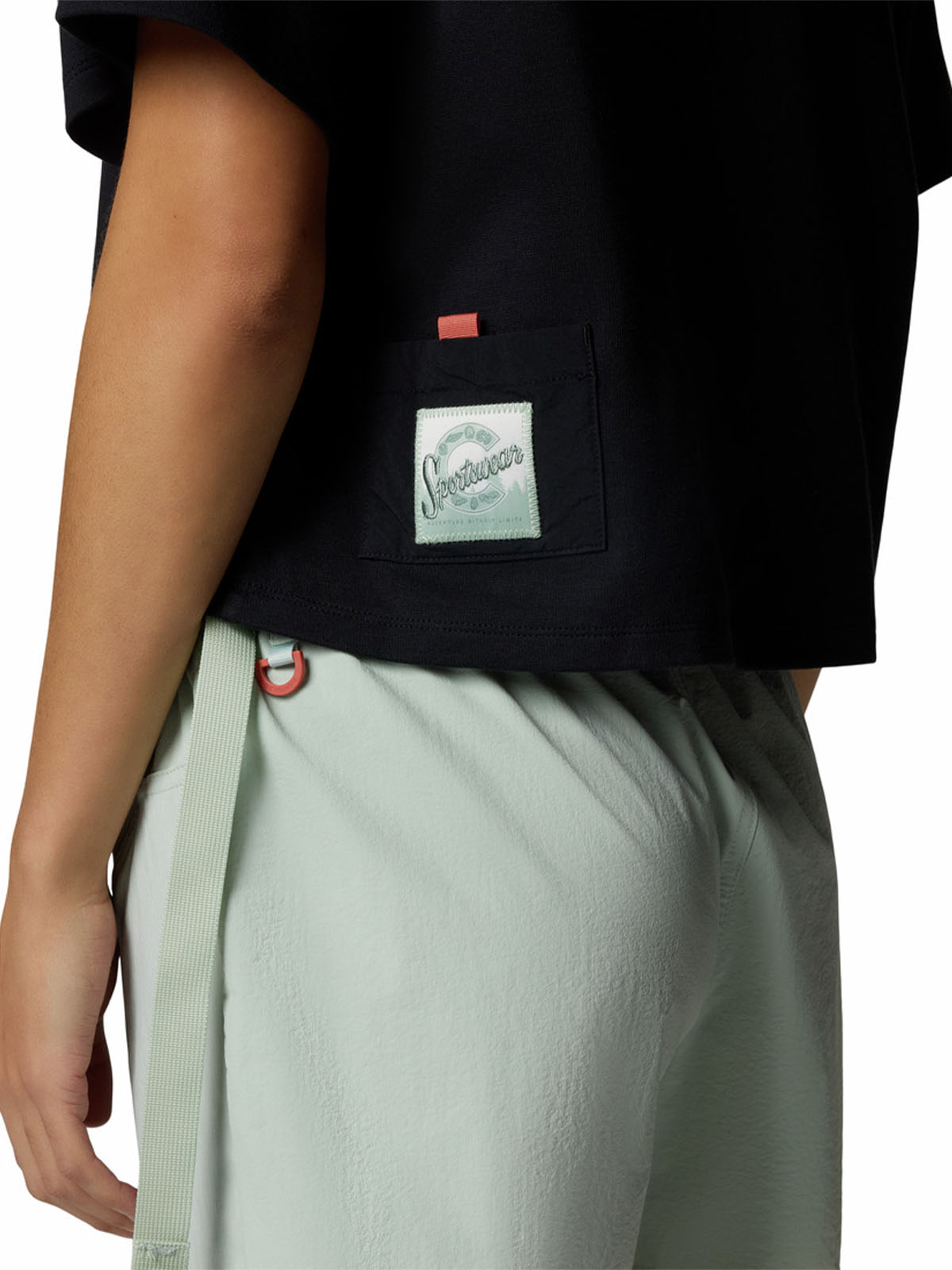 Polera Manga Corta Mujer Cove Beach Cropped Negro Columbia