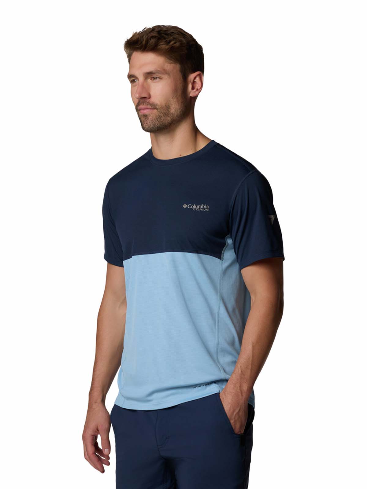 Polera Manga Corta Hombre Cirque River Pro Azul Columbia