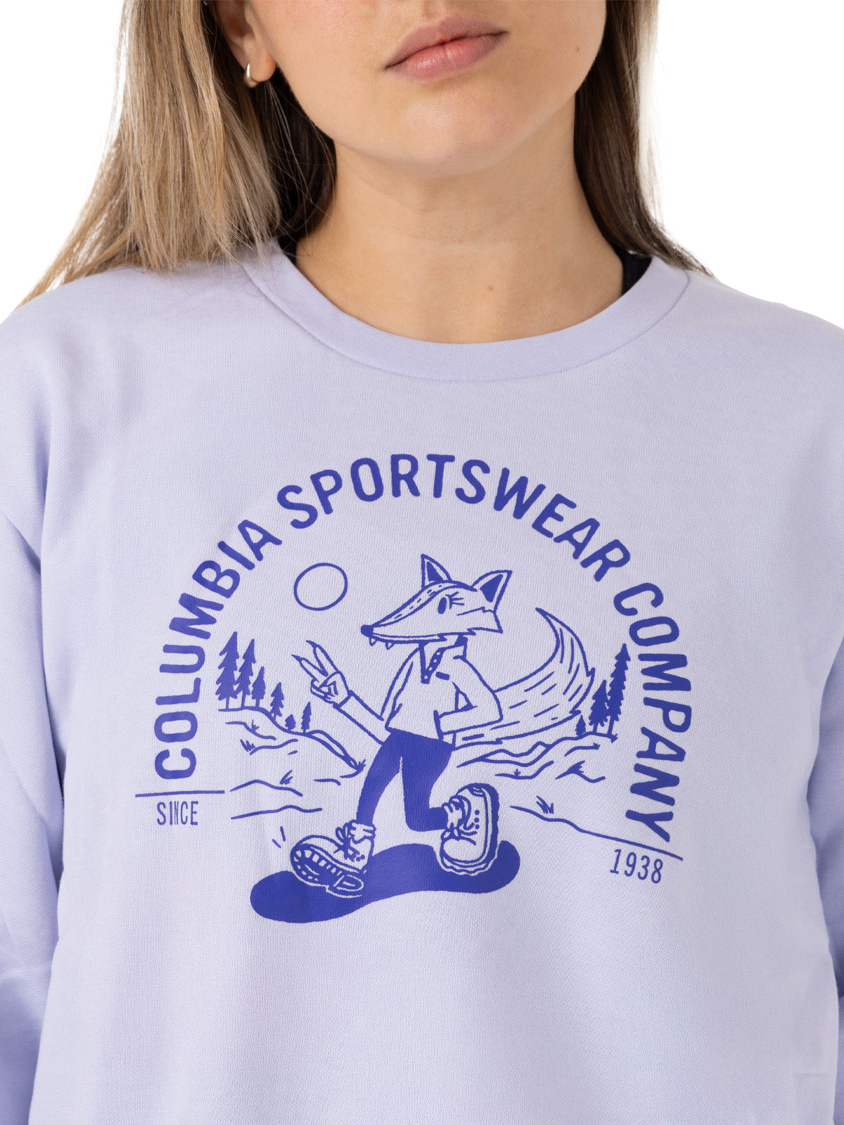 Polerón Mujer Ashcreek Crew Celeste Columbia