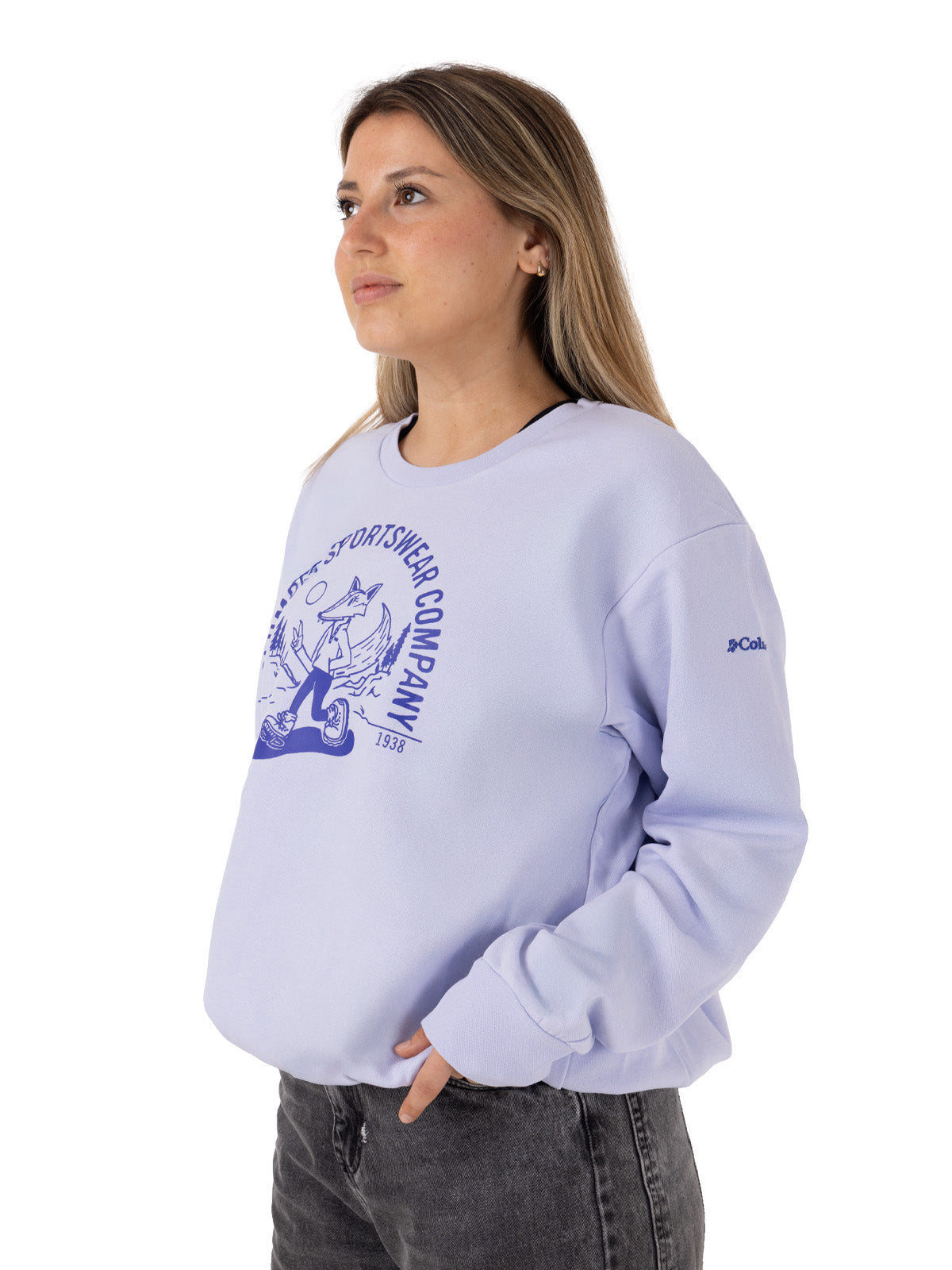 Polerón Mujer Ashcreek Crew Celeste Columbia