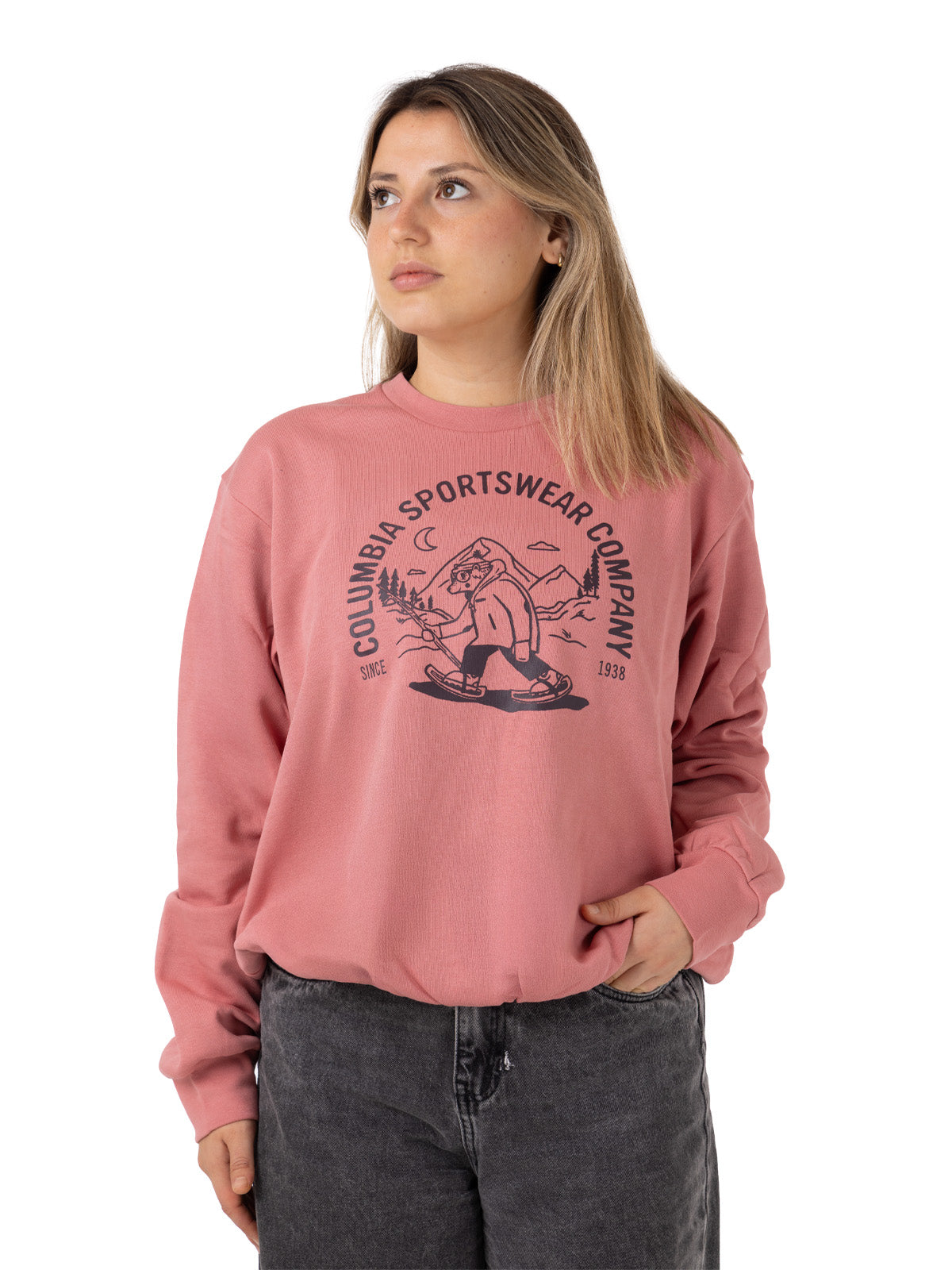 Polerón Mujer Ashcreek Crew Rosado Columbia