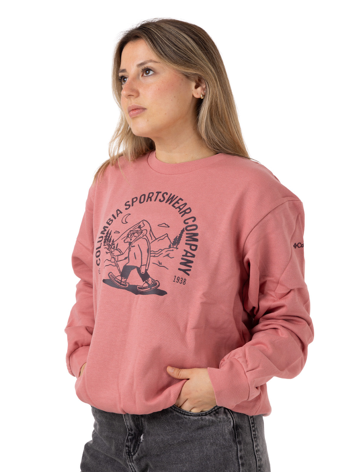 Polerón Mujer Ashcreek Crew Rosado Columbia