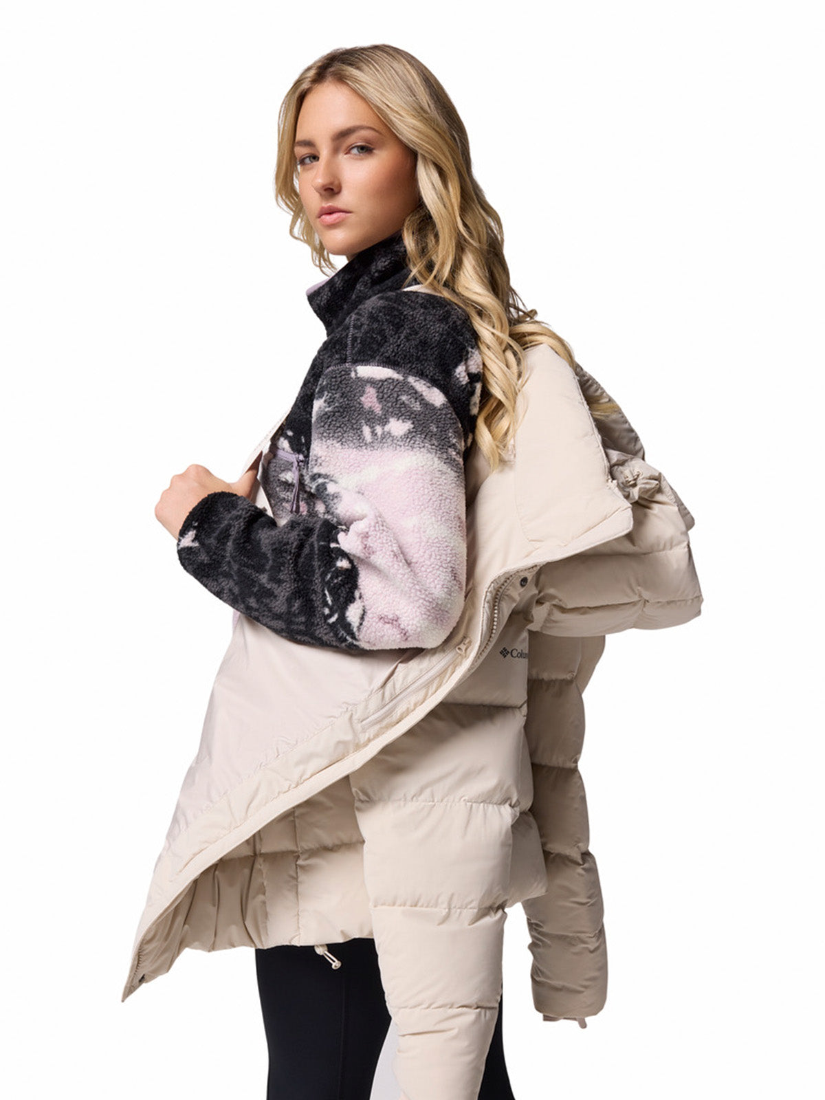 Parka Mujer Amaze Puff Mid Hood Gris Columbia