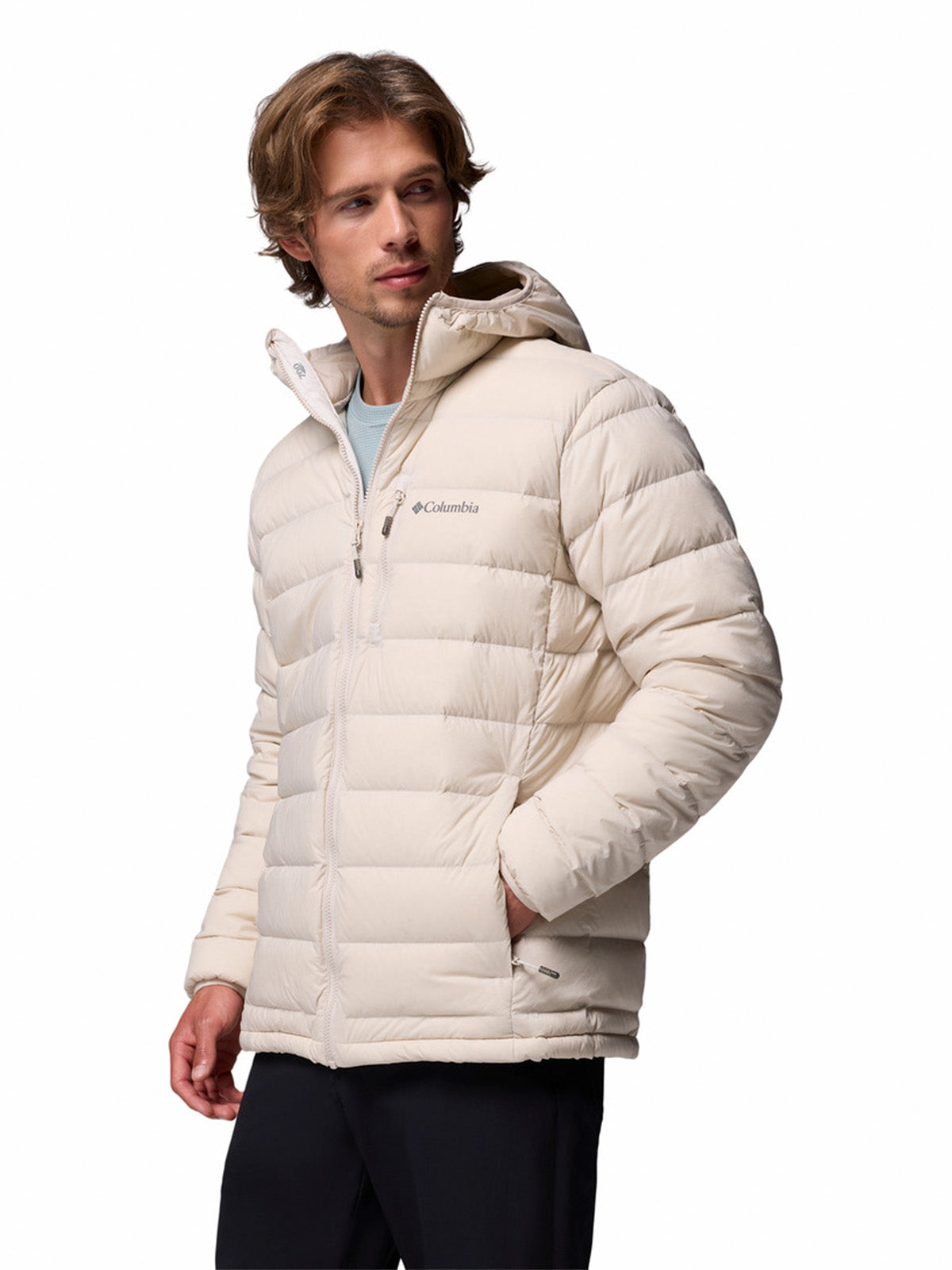 Parka Hombre Drift Peak Stretch Down Hooded Gris Columbia