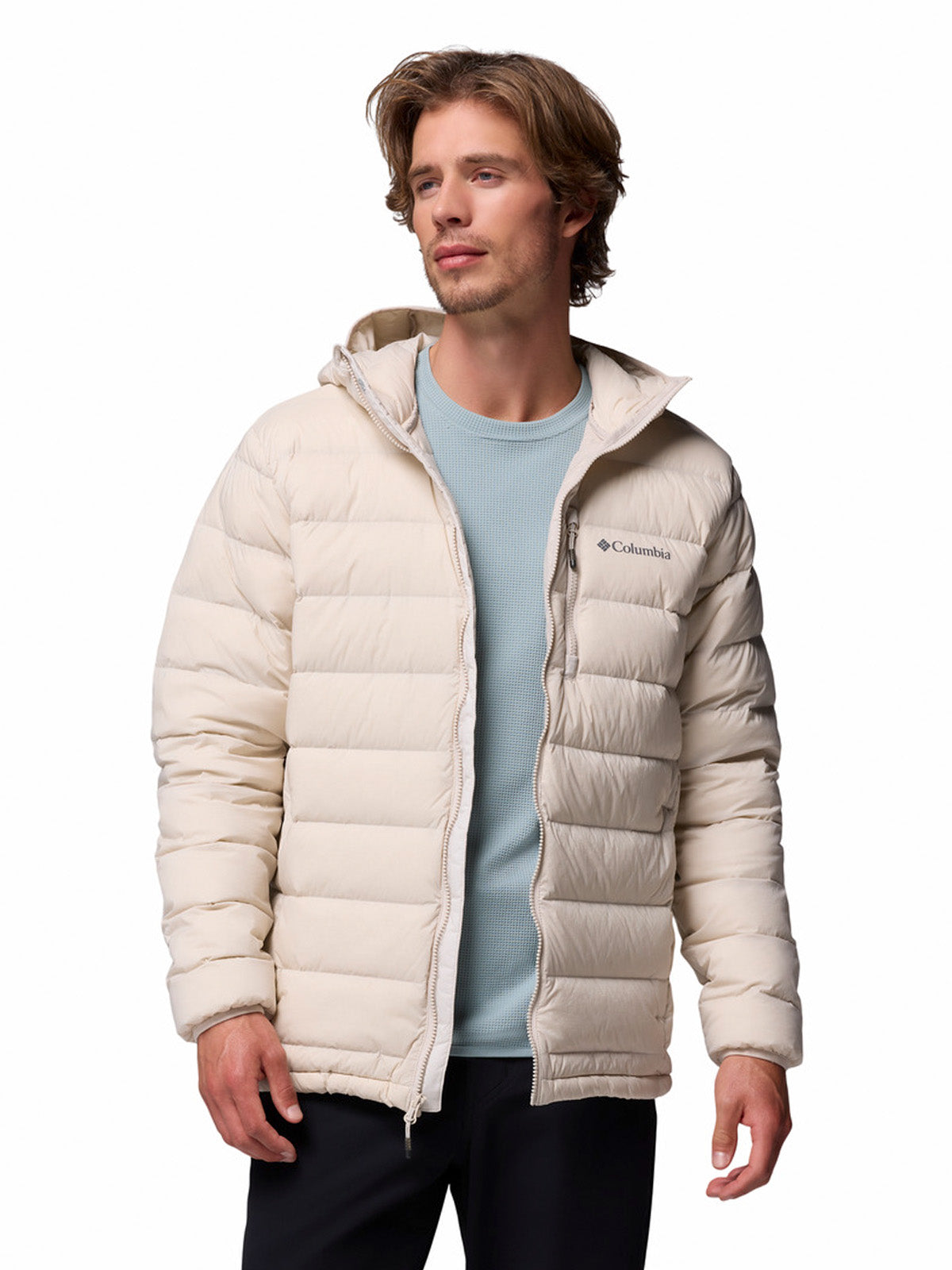 Parka Hombre Drift Peak Stretch Down Hooded Gris Columbia