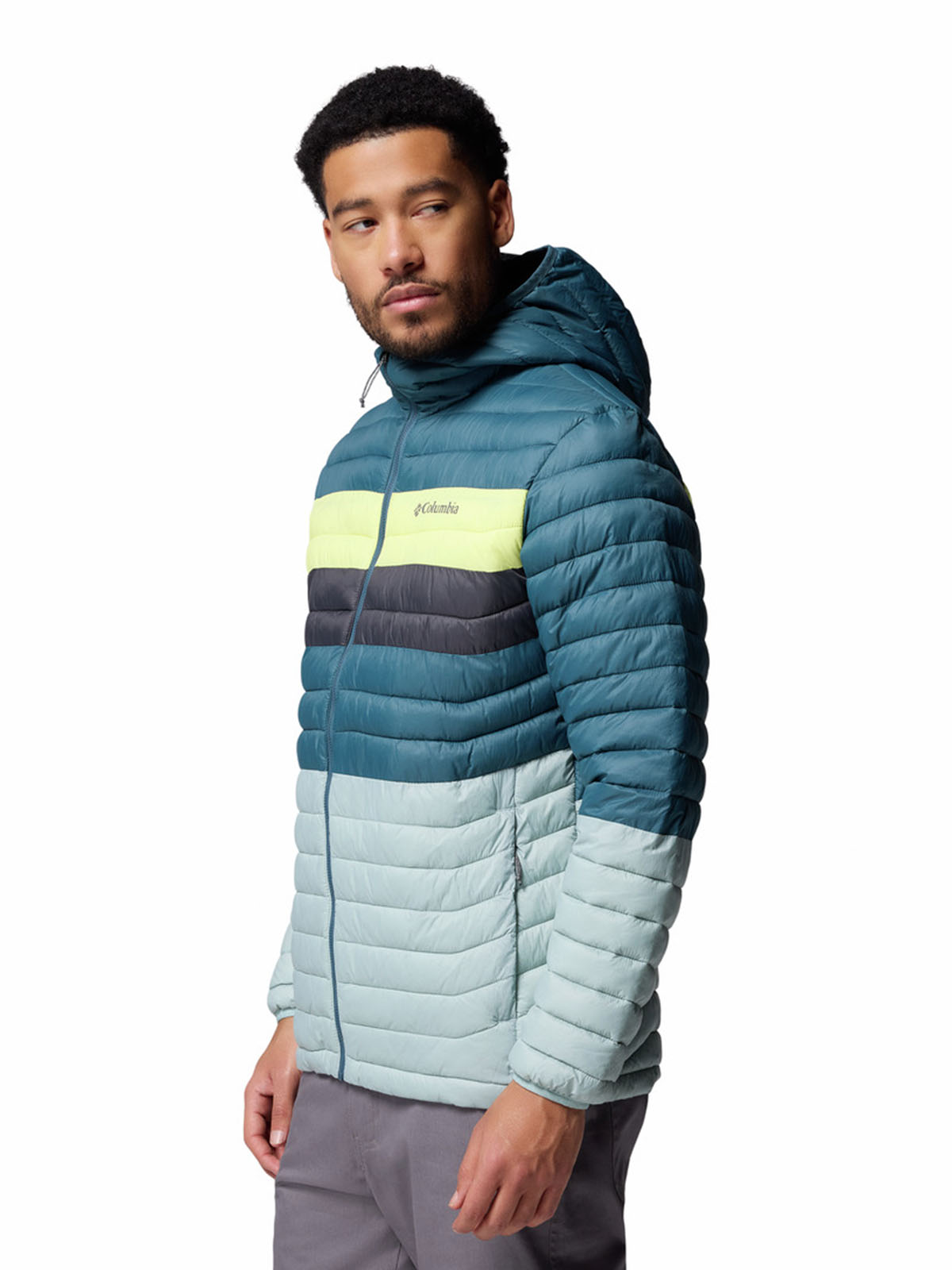 Parka Hombre Powder Pass Hooded Celeste Columbia