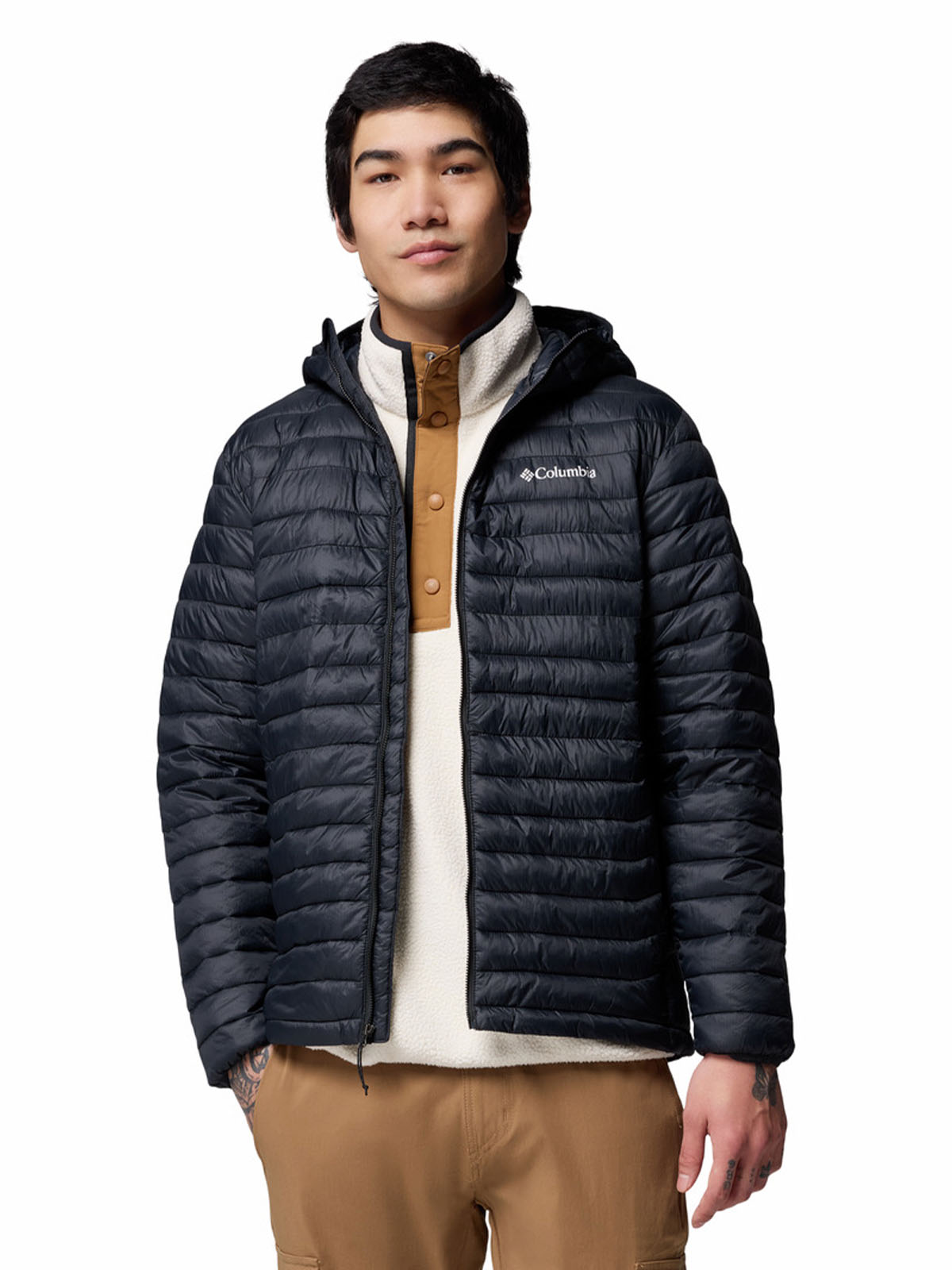 Parka Hombre Powder Pass Hooded Negro Columbia
