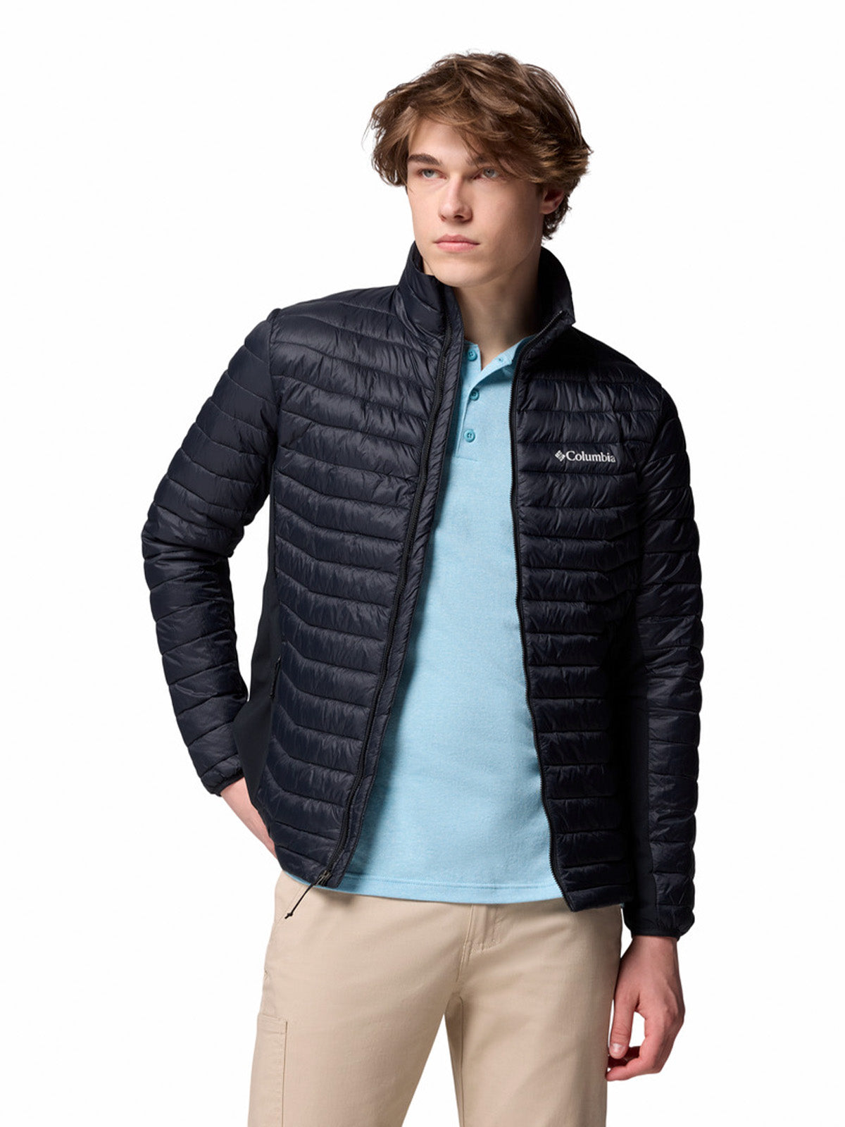 Parka Hombre Powder Pass Hybrid Negro Columbia