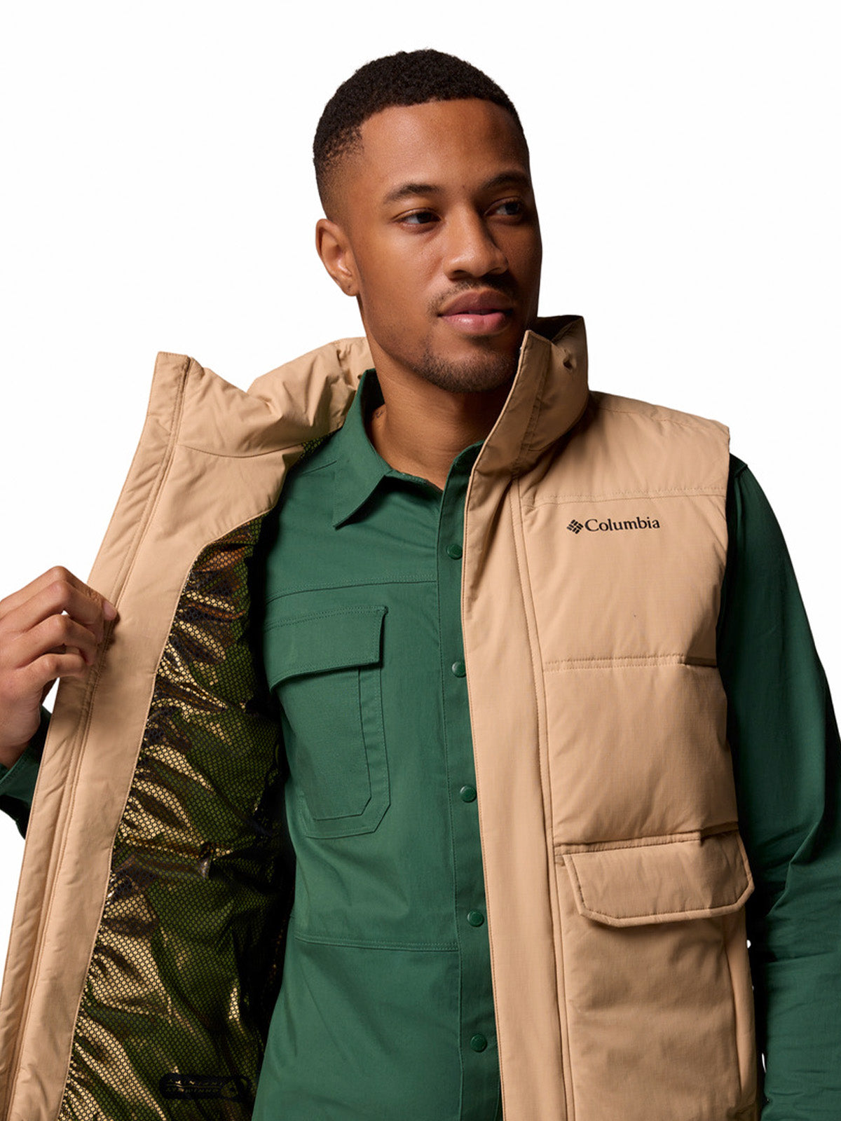 Parka Sin Mangas Hombre Landroamer Puffer Beige/Crudo Columbia