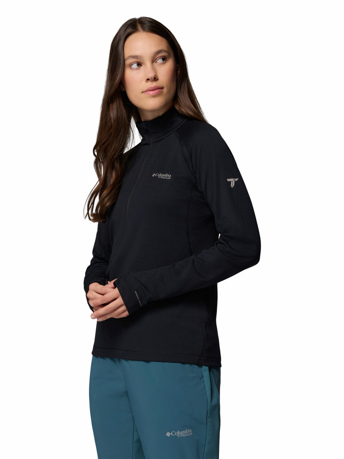 Polerón Mujer Driventure Half Zip Gris Columbia