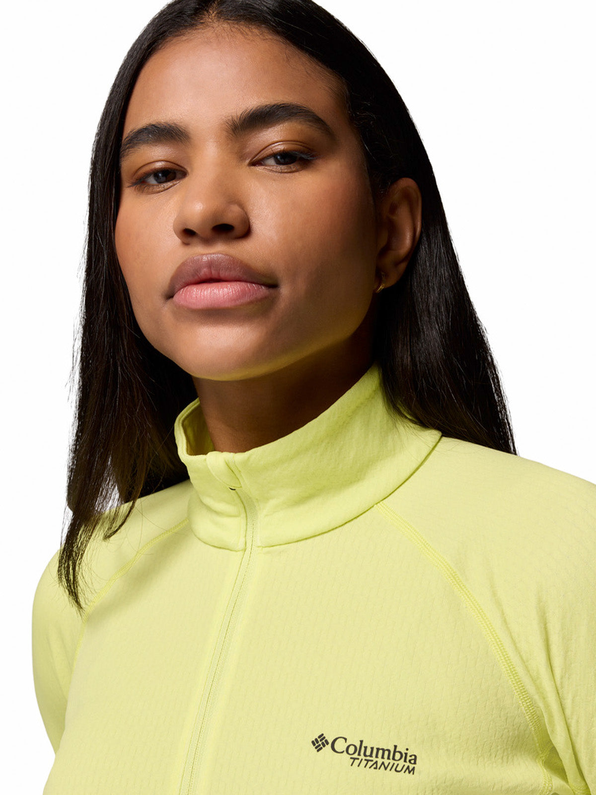 Polera Manga Larga Mujer Driventure Half Zip Amarillo Columbia