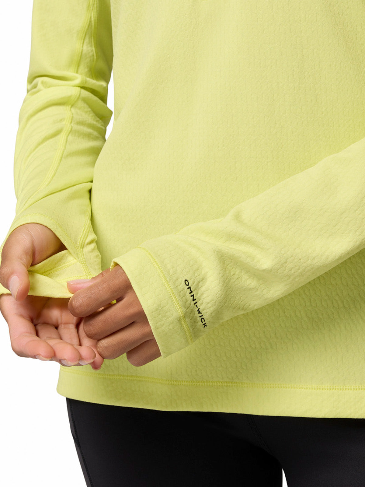 Polera Manga Larga Mujer Driventure Half Zip Amarillo Columbia