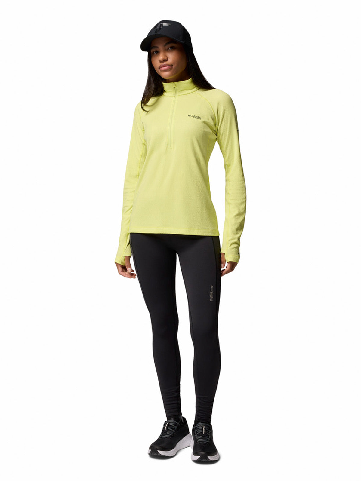 Polera Manga Larga Mujer Driventure Half Zip Amarillo Columbia