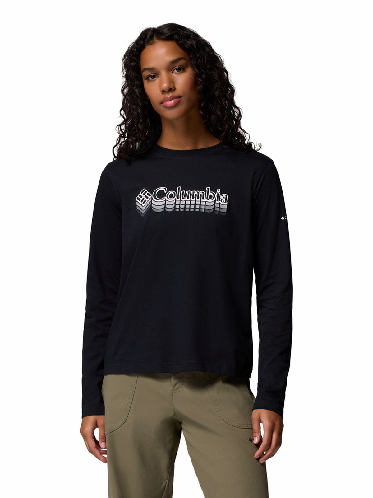 Polera Manga Larga Mujer Rolling Bend Graphic Negro Columbia