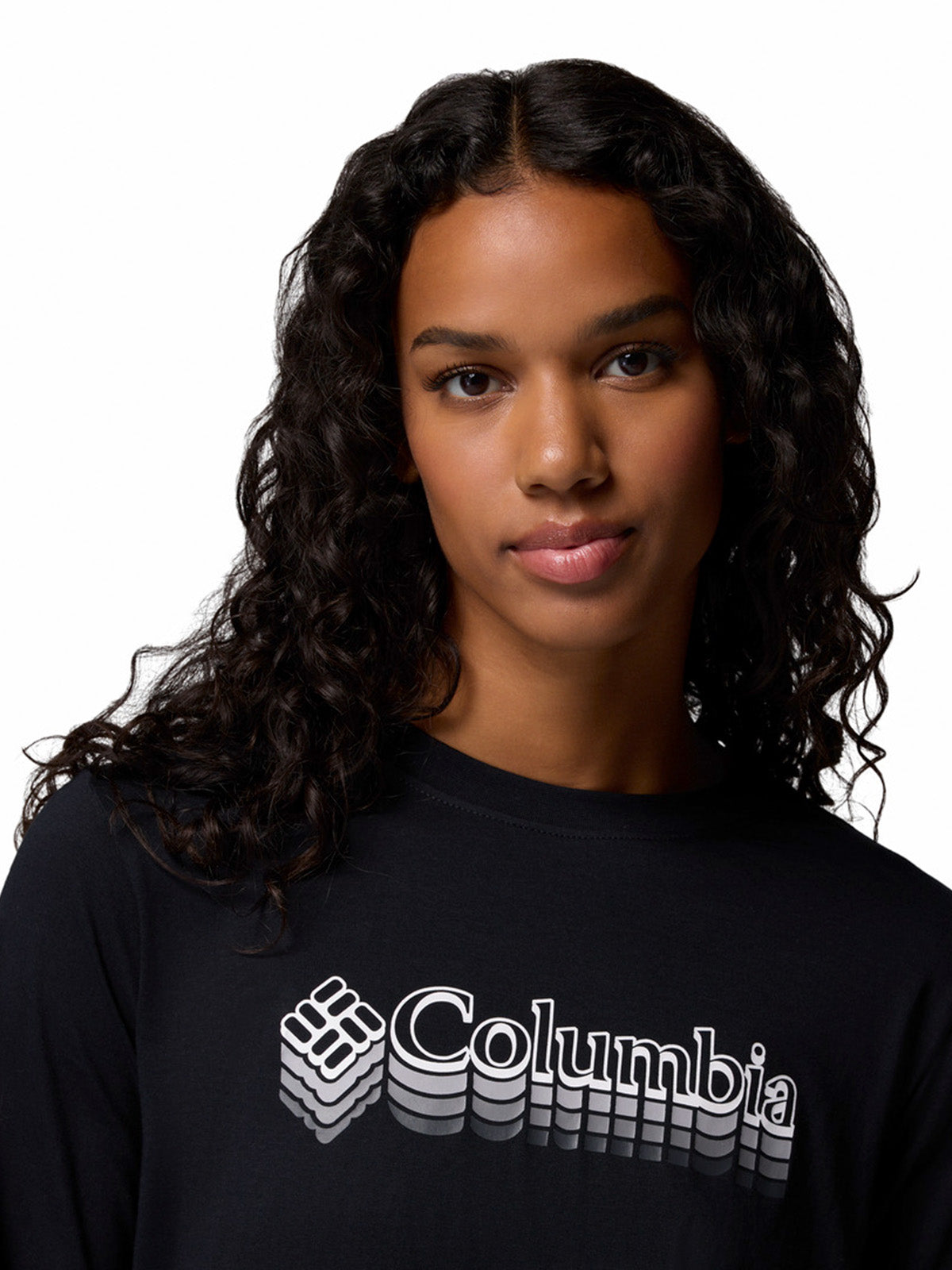 Polera Manga Larga Mujer Rolling Bend Graphic Negro Columbia