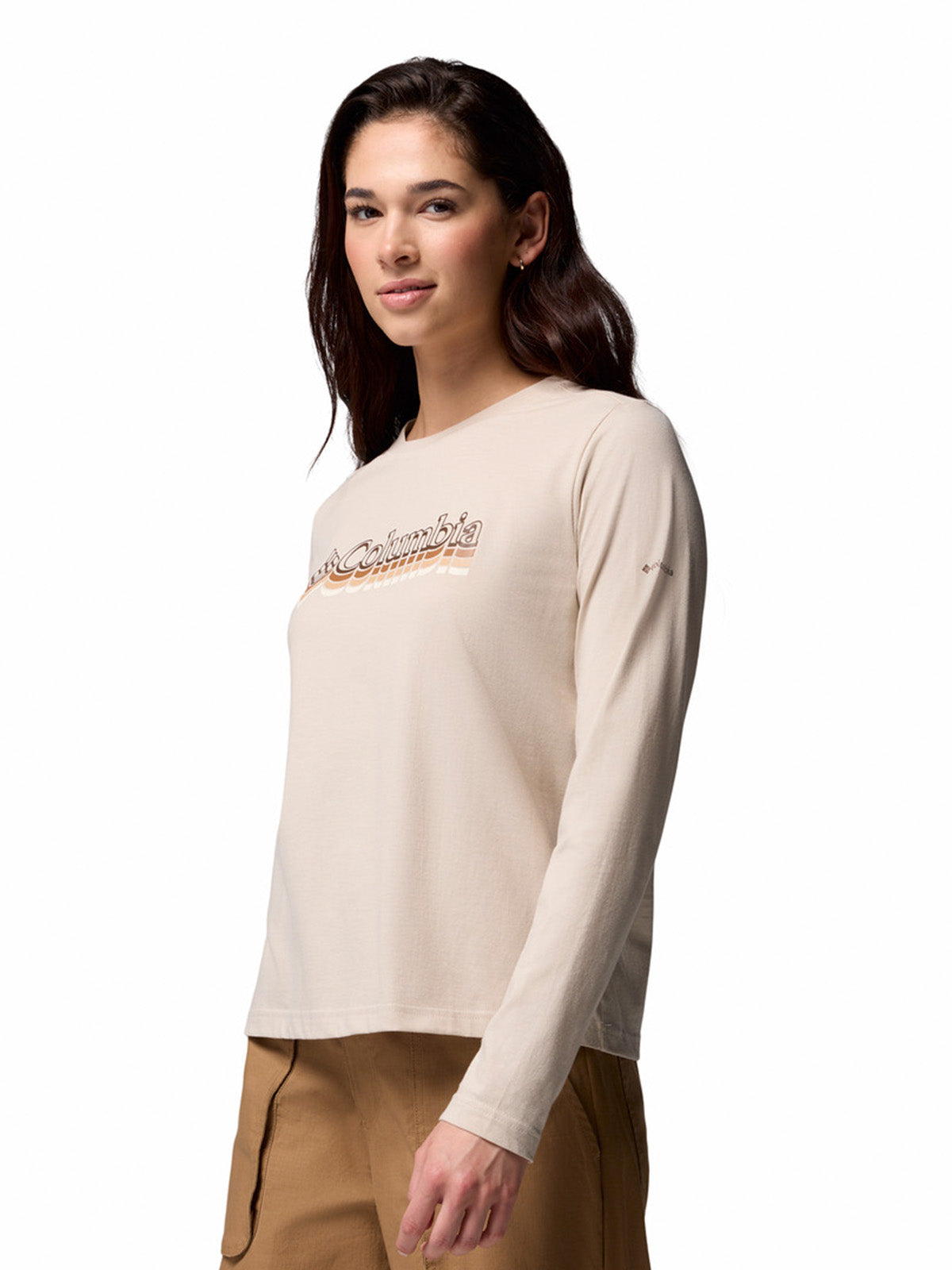 Polera Manga Larga Mujer Rolling Bend Graphic Gris Columbia