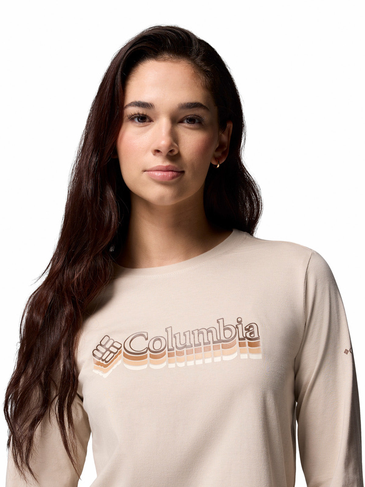 Polera Manga Larga Mujer Rolling Bend Graphic Gris Columbia