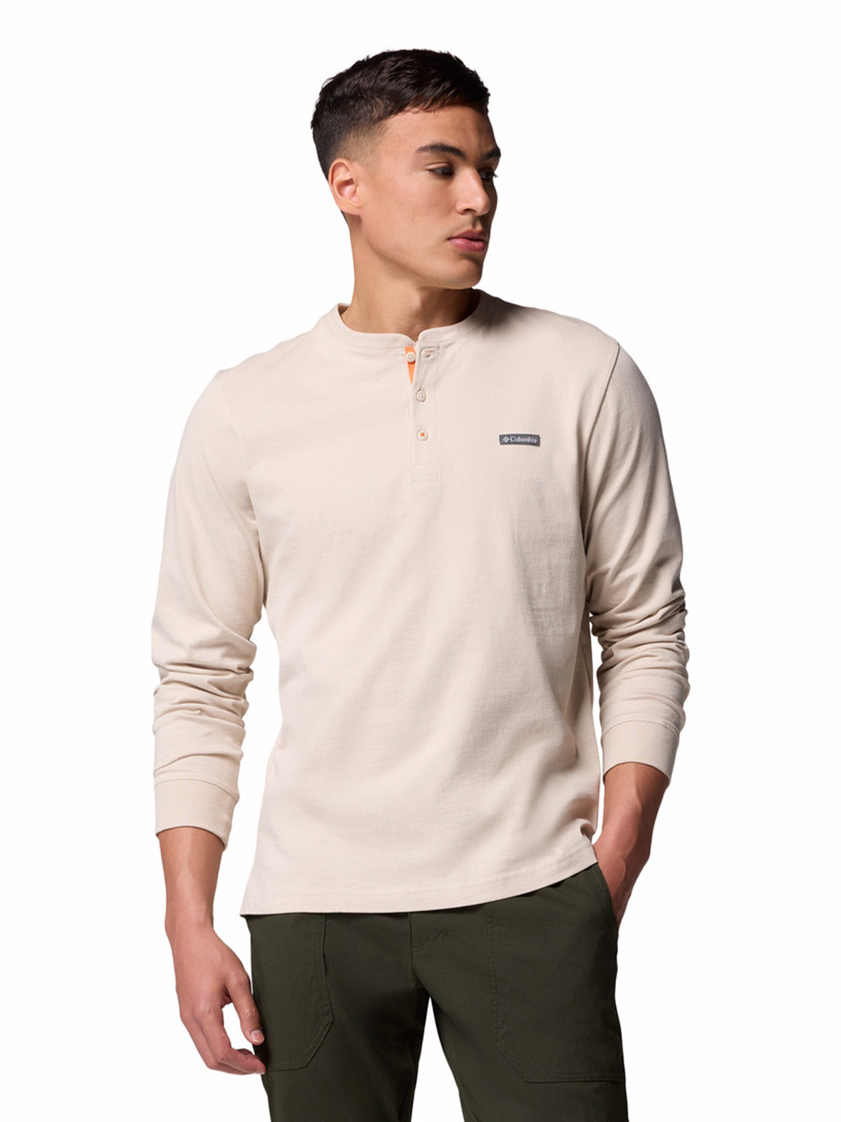Polera Manga Larga Hombre Landroamer Ls Henley Gris Columbia