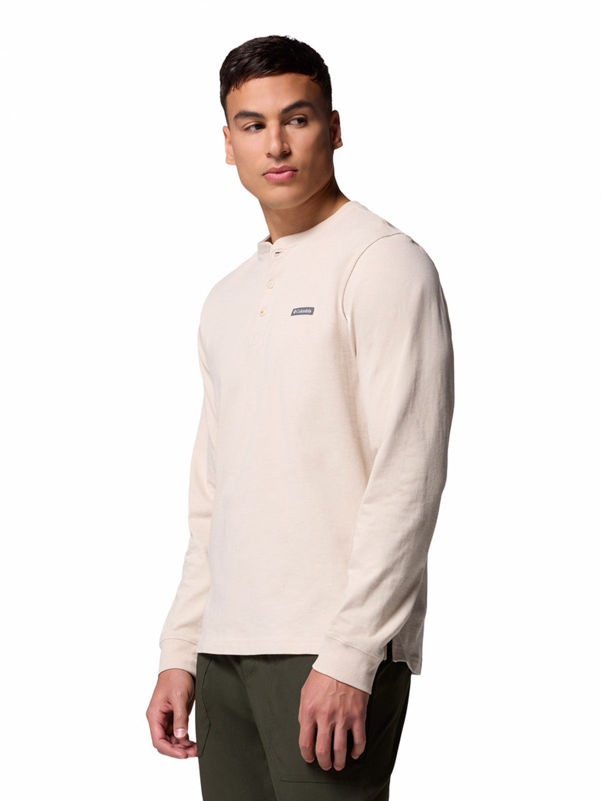 Polera Manga Larga Hombre Landroamer Ls Henley Gris Columbia