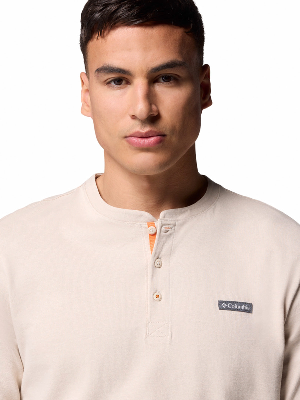 Polera Manga Larga Hombre Landroamer Ls Henley Gris Columbia