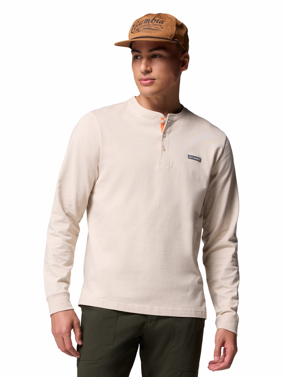 Polera Manga Larga Hombre Landroamer Ls Henley Gris Columbia