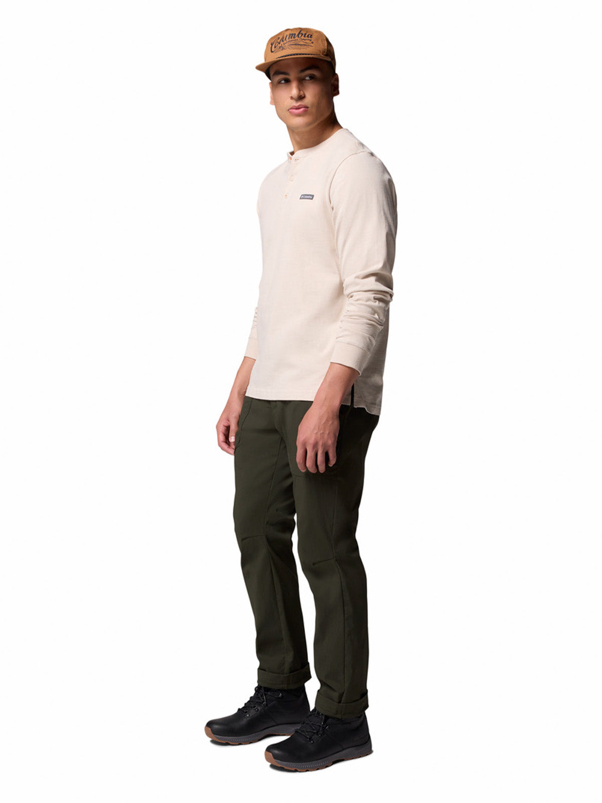 Polera Manga Larga Hombre Landroamer Ls Henley Gris Columbia